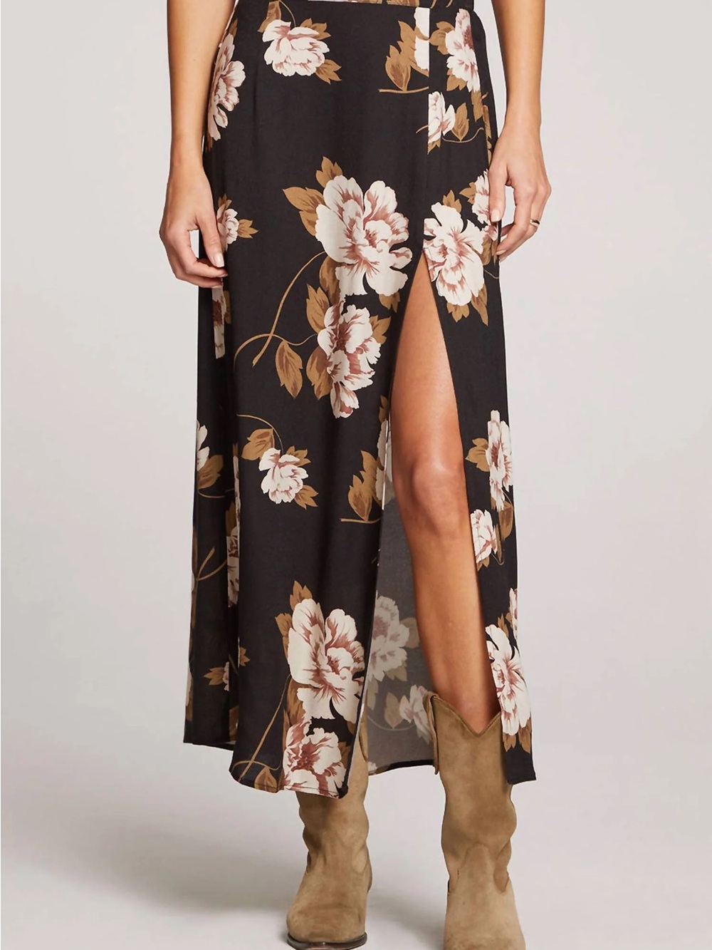 Saltwater Luxe Floral Split Maxi Skirt M